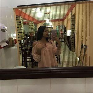 Long sleeve champagne blouse